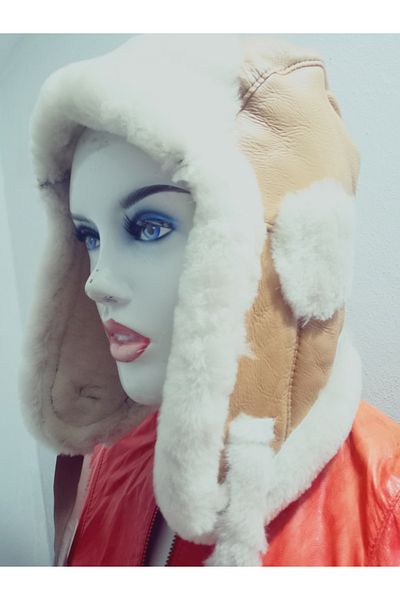 hoaryage 100% истинска пилотска шапка от агнешка кожа с овчи уши