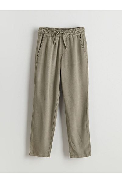 LC Waikiki New Season Elastic Waist Linen Blend Boy's Trousers - S5Lk51Z4