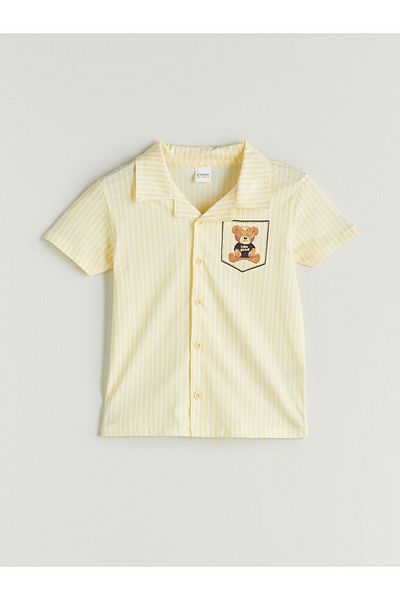 LC Waikiki Sari Ayi Teddy Printed Boys' Shirt and Shorts 2-Piece