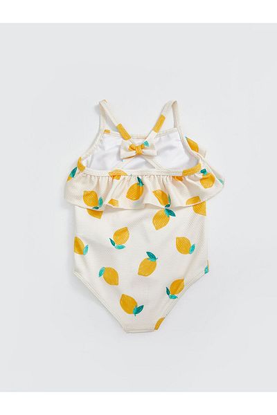 LC Waikiki Νέα σεζόν Crew Neck Lemon Printed Girls Παιδικό μαγιό - S5EH57Z1