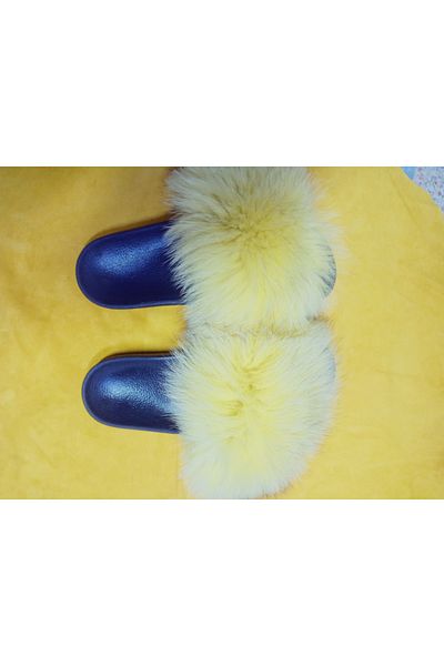 hoaryage Genuine Mink Fur Slippers