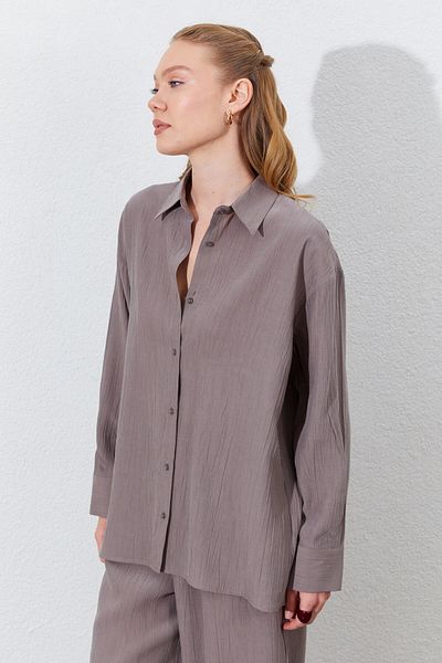 Manche Oversize Shirt - Mink |   Mkes161831--1