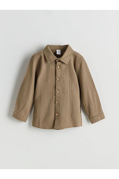 LC Waikiki Lcw Textured Krinkle Boy's Shirt Fast Fashion