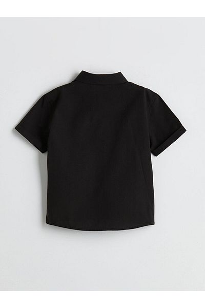 LC Waikiki Black Short Sleeve Basic Boy's Shirt