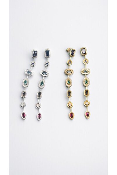 Bluw Jewelry Çok Renkli Küpe Y Kolye Küpesi