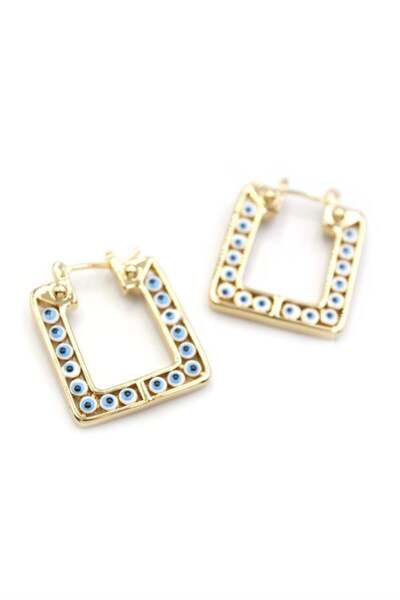 Royaleks Square Evil Eye Earrings - Gold