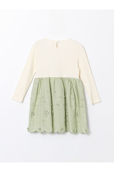 LC Waikiki Crew Neck Combed Cotton Girl's Dress