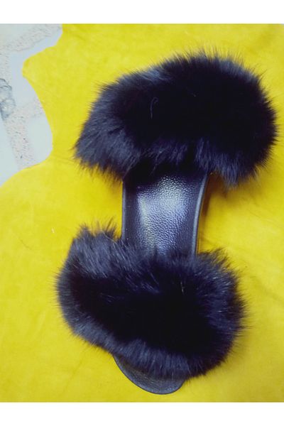 hoaryage Genuine Mink Fur Slippers