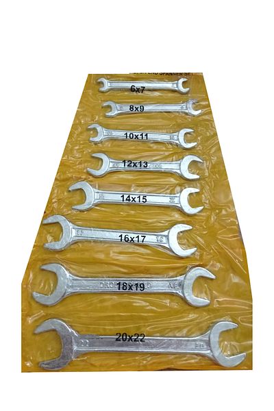 Transformacion Open End Wrench Set - Two Mouth Spanner - Two End Open Vanadium Steel Spanner Set of 8 721779