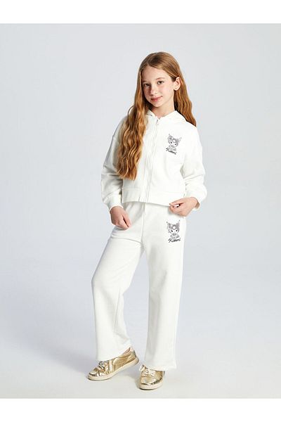 LC Waikiki Lcw Printed Girl's Tracksuit Bottom with Elastic Waist