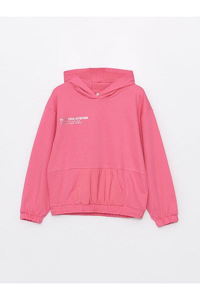 LC Waikiki Printed Long Sleeve Girl's Hoodie and Leggings