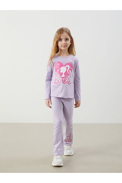 LC Waikiki Barbie Printed Girls' Leggings with Elastic Waist, Pack of 3