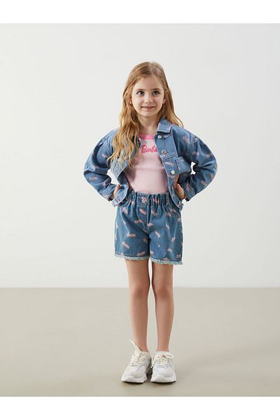 LC Waikiki Elastic Waist Printed Baby Girl Shorts