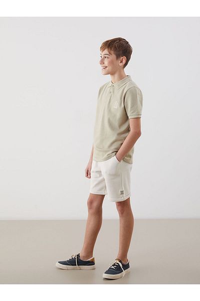 LC Waikiki Light Beige Elastic Waist Boy's Shorts