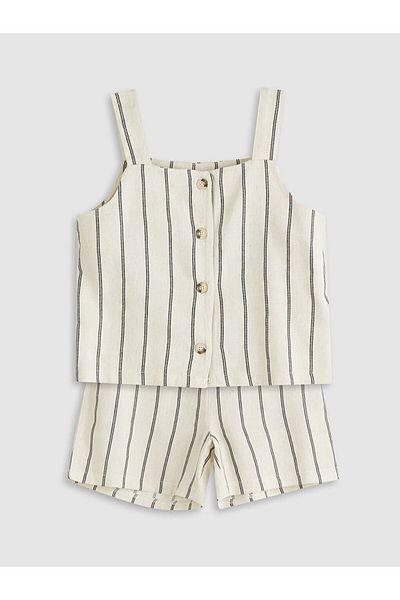 LC Waikiki Linen Blend Girl's Blouse and Shorts