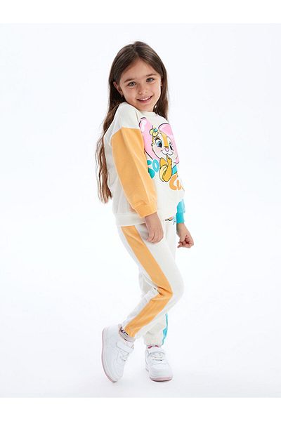 LC Waikiki New Season Crew Neck Long Sleeve Chip and Dale Printed Baby Girl Sweatshirt and Tracksuit