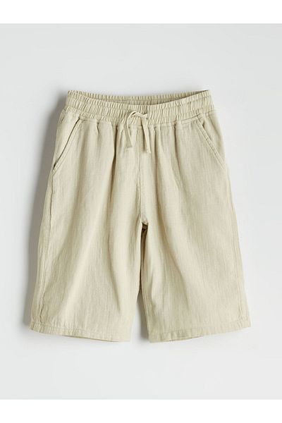 LC Waikiki Green Elastic Waist Muslin Boy Shorts