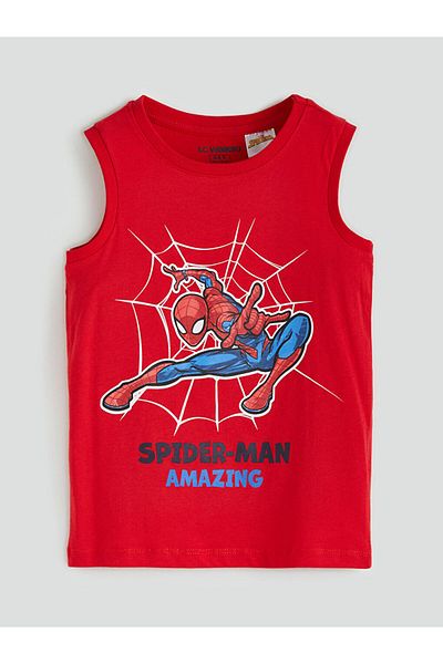 LC Waikiki Lcw Kids Red Spider-Man Printed Boys' Shorts Pajamas Suit