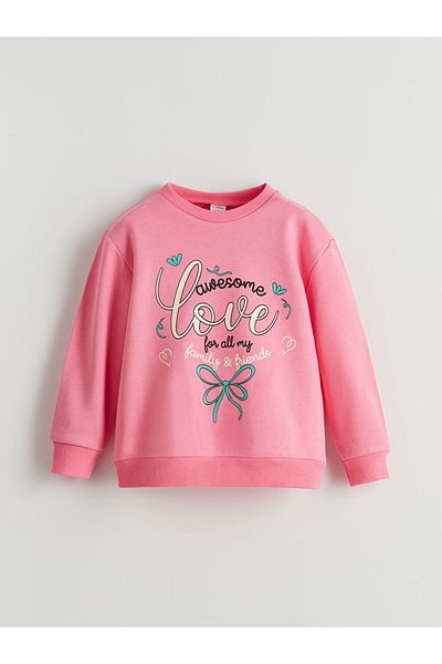 LC Waikiki New Season Printed Girl's Thick Sweatshirt and Tracksuit Bottom 2-Piece - W5Eb04Z1