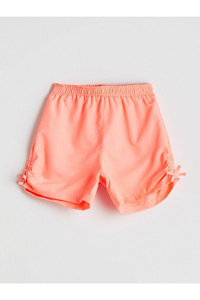 LC Waikiki Orange Elastic Waist Quick Dry Girls' Swim Shorts