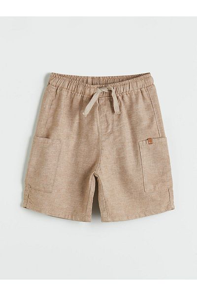 LC Waikiki Elastic Waist Boys' Linen Shorts with Pockets