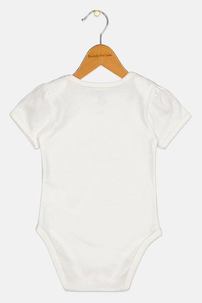 Disney Toddlers Girl Graphic Print Short Sleeves Bodysuit, White