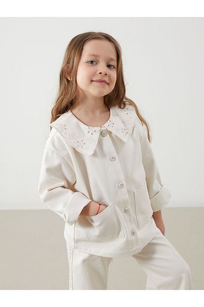 LC Waikiki Lcw Baby Collar Embroidered Girl's Jacket