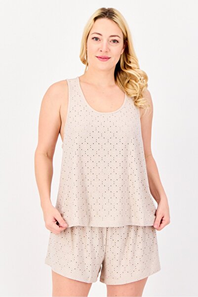 Flora By Flora Nikrooz طقم ملابس نوم نسائية مكون من قطعتين، بلوزة وشورت بفتحا...