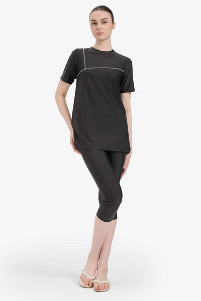 DeFacto Regular Fit 4-Piece Basic Plain Burkini Hijab Swimsuit Set E3514Ax25Hs