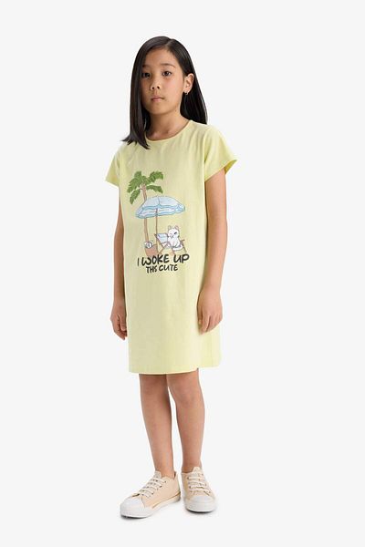 DeFacto Girls Printed Short Sleeve Dress E0658A825Sm
