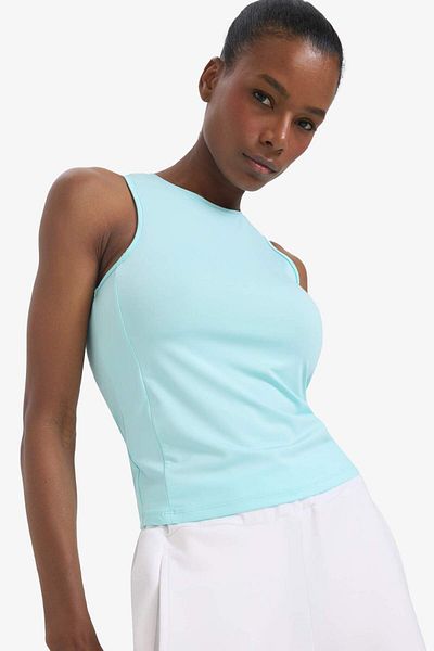 DeFacto DeFactoFit Slim Fit Slim Fit Basic عادي ركوب الدراجات الرقبة رياضي القميص F3265AX25SM
