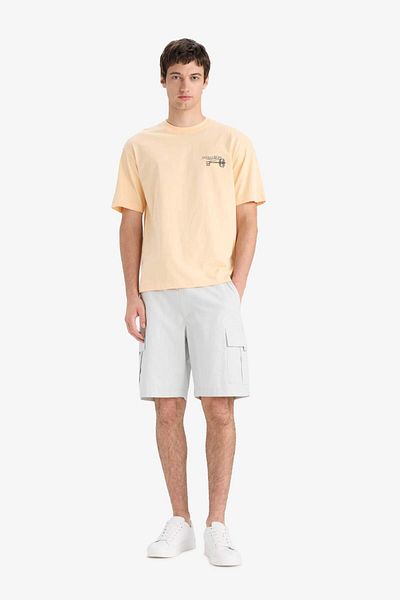 DeFacto 100% Cotton Boxy Fit Crew Neck Back Printed Short Sleeve T-Shirt F5879Ax25Sm