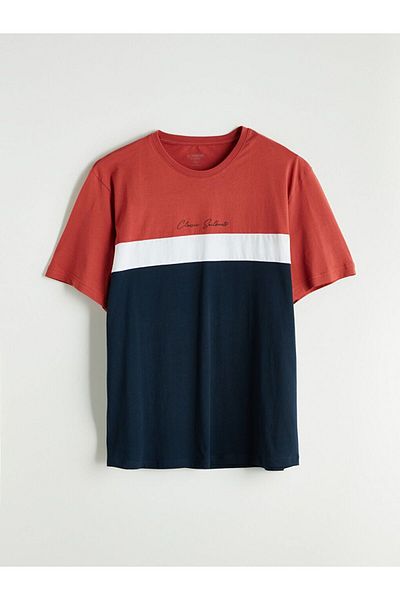LC Waikiki Lcwaikiki Classic Crew Neck Color Block Combed Cotton Men's T-Shirt