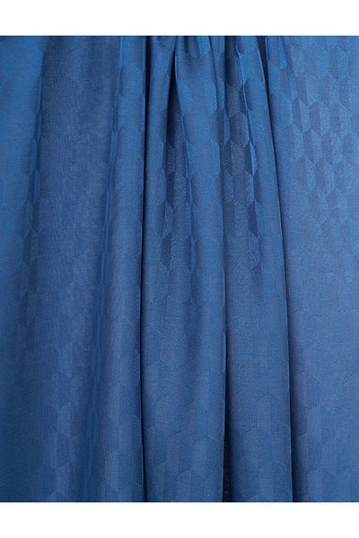 Kayra Koza Pattern Jacquard Woven Shawl Indigo