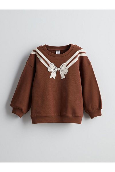 LC Waikiki Lcw Kids Crew Neck Ribbon Detailed Girls Sweatshirt