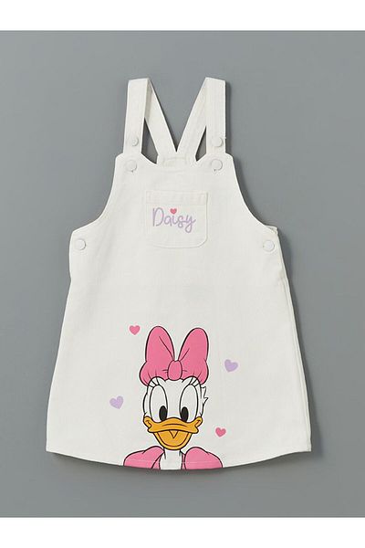 LC Waikiki Lcw Kids Daisy Duck Girl's Gabardine Salopet Dress