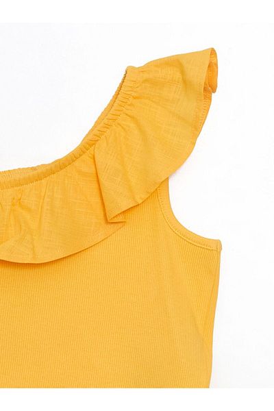 LC Waikiki Lcw Baby U-Neck Camisole Ruffle Girl's T-Shirt