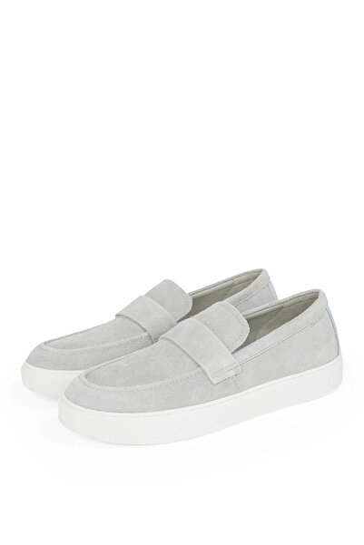 Calvin Klein Deri Gri Erkek Günlük Ayakkabı MOCCASIN SUE UNLINED