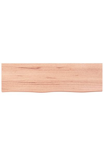 vidaxl Wall Shelf Light Brown 100x30x(2-4) cm Treated Solid Wood Oak