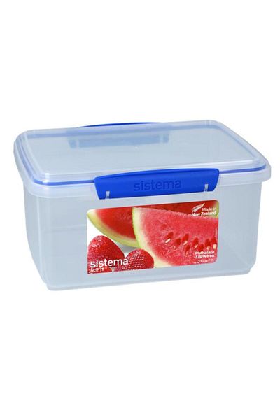 Generic sistema Klip It Rectangular Food Container Clear and Blue 3 Liter (Multicolour)