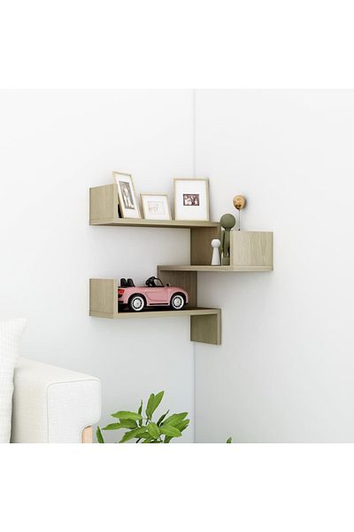 vidaxl Wall Corner Shelf Sonoma Oak 40x40x50 cm Engineered Wood