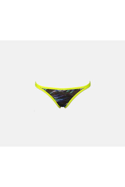SPEEDO Women Reverse Two Piece Swimsuit, Black and Orange and Neon Green
