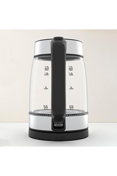 Generic Tefal 1850-2200W Glass Electric Kettle with Water Level Indicator Multicolor 1.7 Liter KI700827