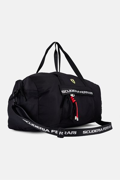 Scuderia Ferrari Men Brand Logo Duffle Bag, Black