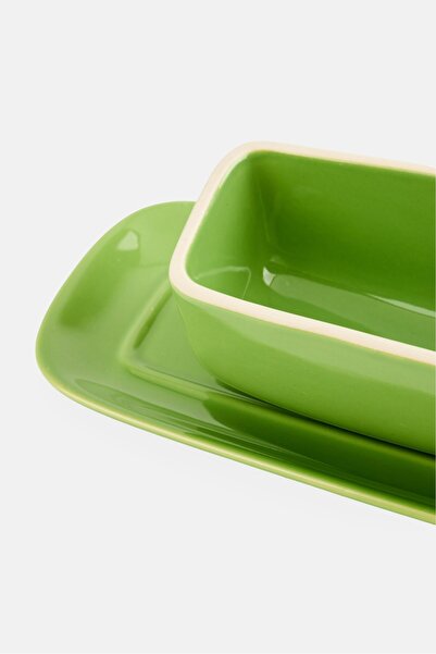 Muy Mucho Ceramic Butter Dish Celine Series, Green