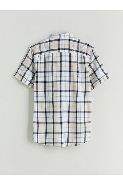 LC Waikiki Ανδρικό πουκάμισο LCWAIKIKI Classic Regular Fit με κοντό μανίκι καρό από ποπλίνα