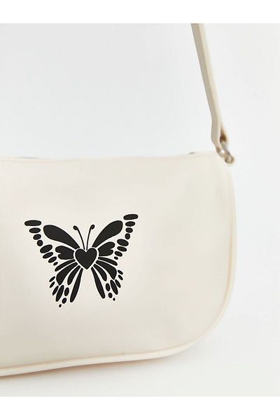 LC Waikiki Lcw Accessories Butterfly Printed Girl's Baguette Bag