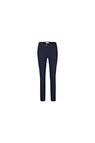 Tchibo Women Regular Fit Plain Straight Leg Pants, Navy