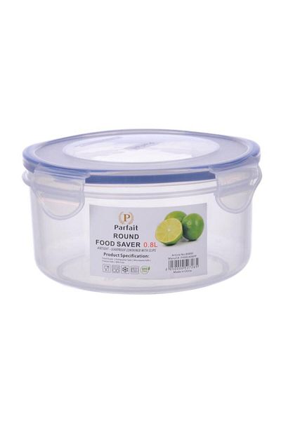 Generic علبة طعام دائرية محكمة الغلق ومضادة للتسرب من بارفيت، شفافة وزرقاء، سعة 0.8 لتر، YH001406PP13
