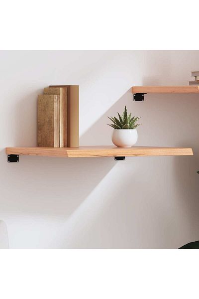 vidaxl Wall Shelf Light Brown 60x60x(2-4) cm Treated Solid Wood Oak